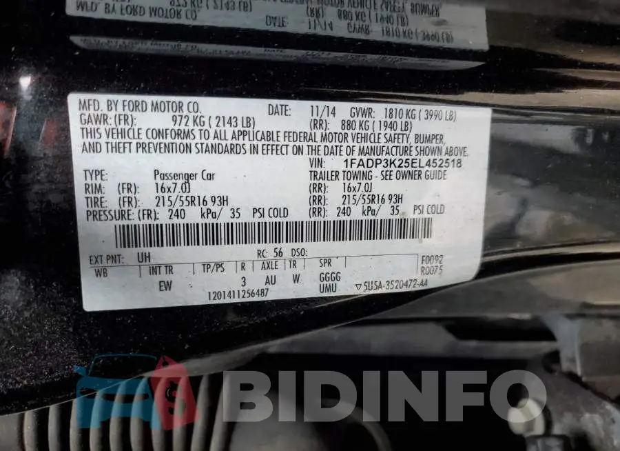 1FADP3K25EL452518 Photo# 12