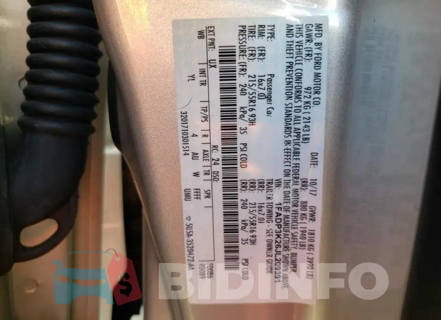 1FADP3K26JL209391 Photo# 13