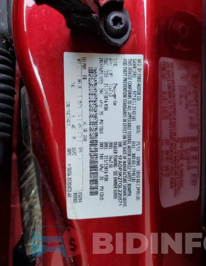 1FADP3K27GL220571 Photo# 12