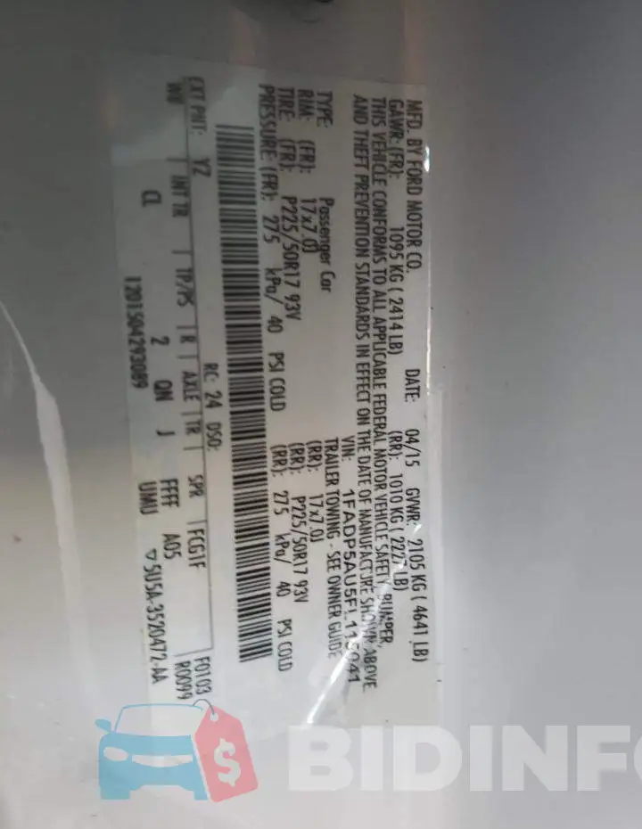 1FADP5AU5FL115041 Photo# 13