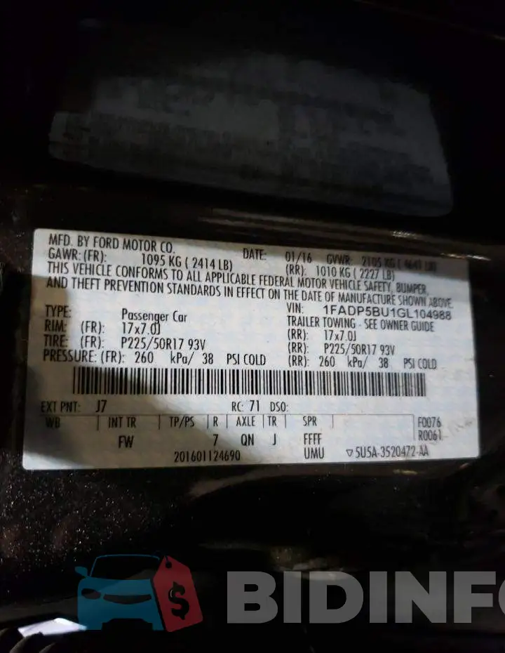 1FADP5BU1GL104988 Photo# 12