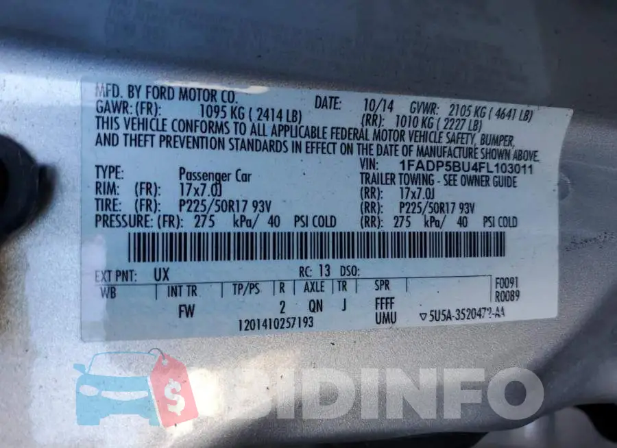 1FADP5BU4FL103011 Photo# 12