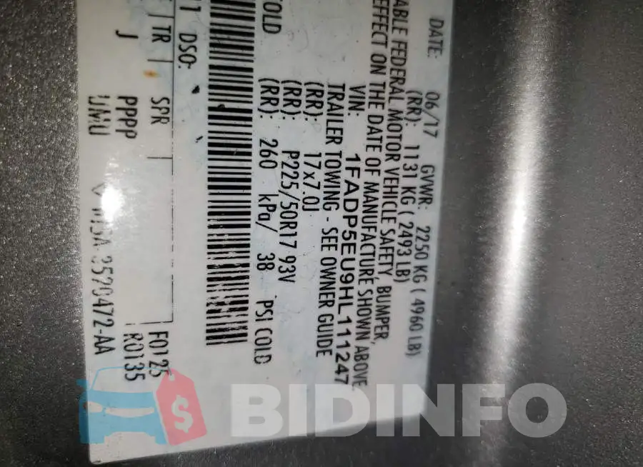 1FADP5EU9HL111247 Photo# 12