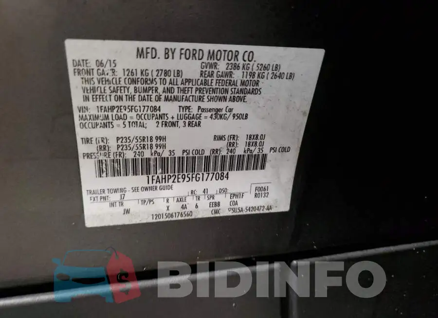 1FAHP2E95FG177084 Photo# 12