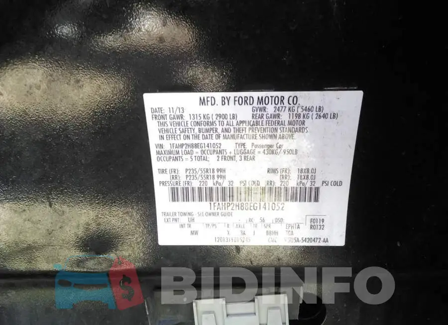 1FAHP2H88EG141052 Photo# 10