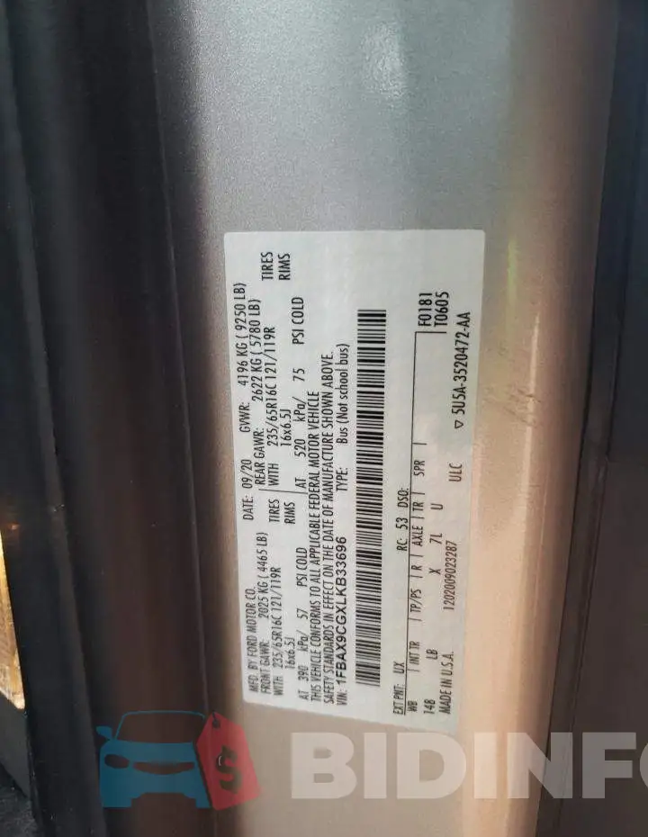 1FBAX9CGXLKB33696 Photo# 13