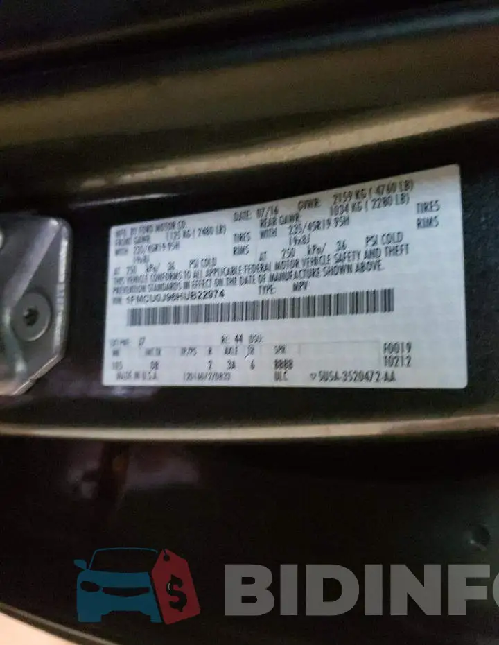 1FMCU0J96HUB22974 Photo# 10