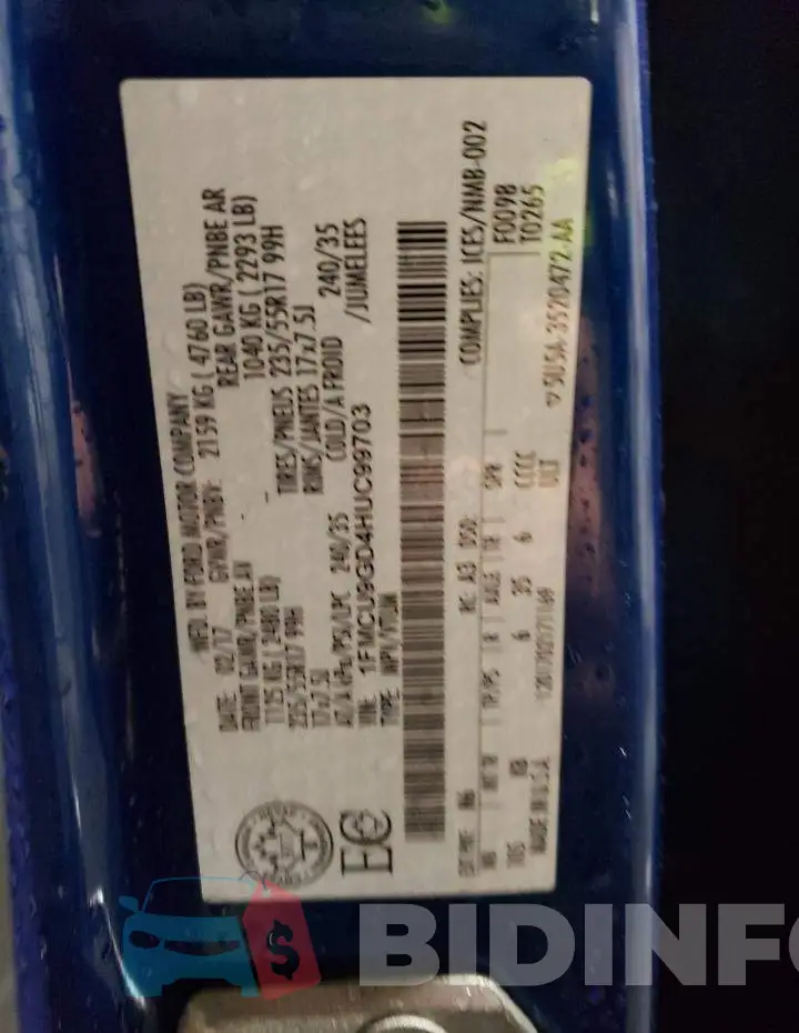 1FMCU9GD4HUC99703 Photo# 12