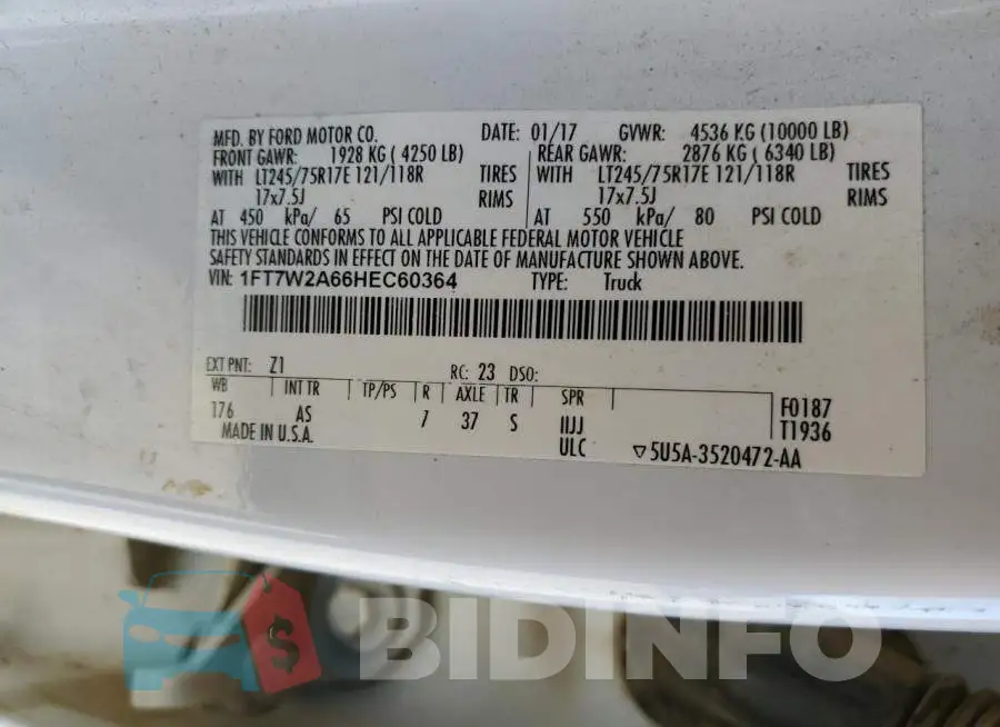 1FT7W2A66HEC60364 Photo# 12