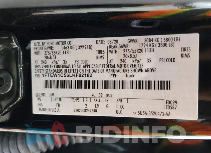 1FTEW1C56LKF02182 Photo# 13