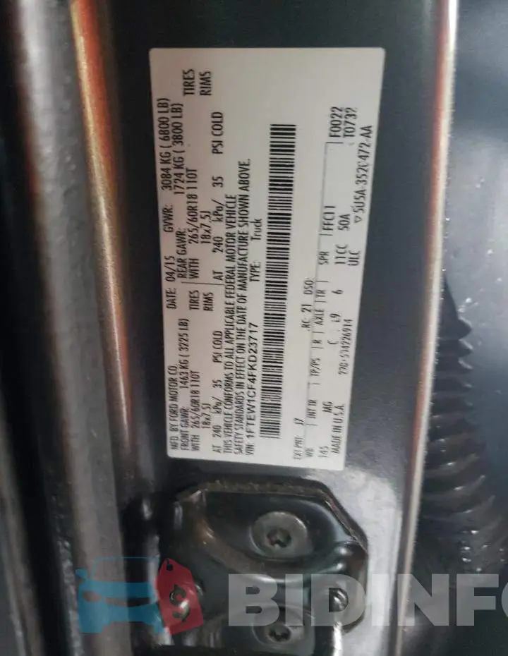 1FTEW1CF4FKD23717 Photo# 12