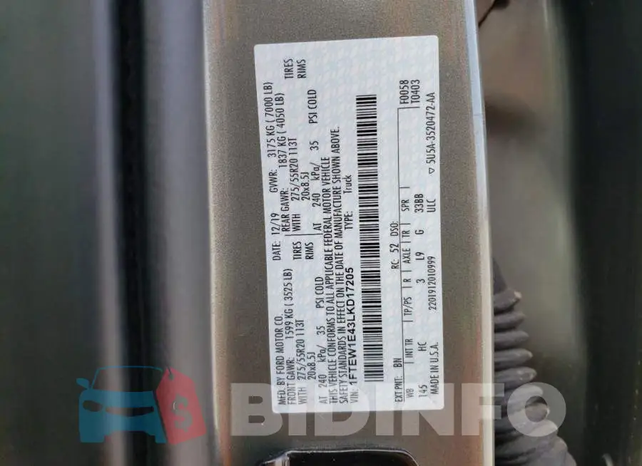 1FTEW1E43LKD17205 Photo# 12
