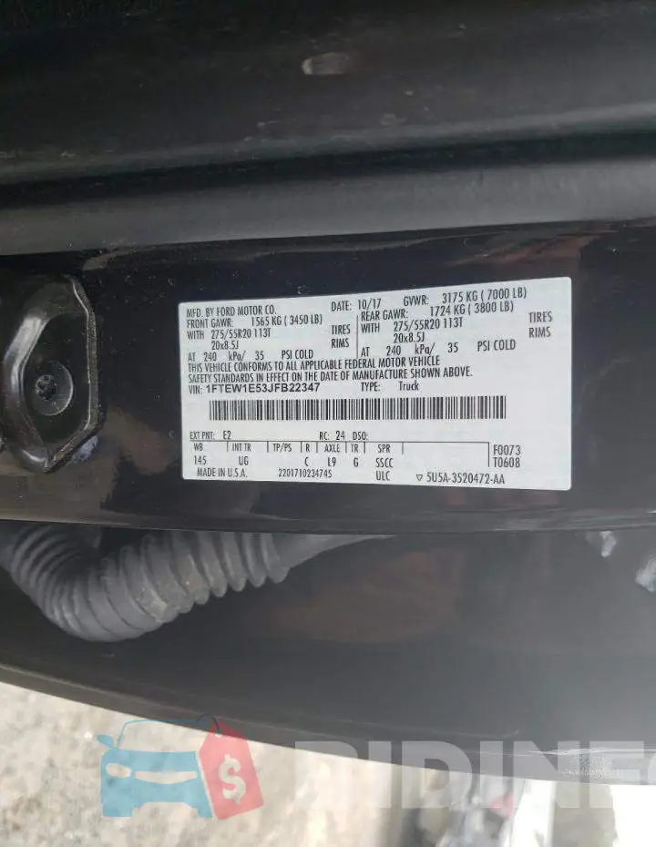 1FTEW1E53JFB22347 Photo# 13