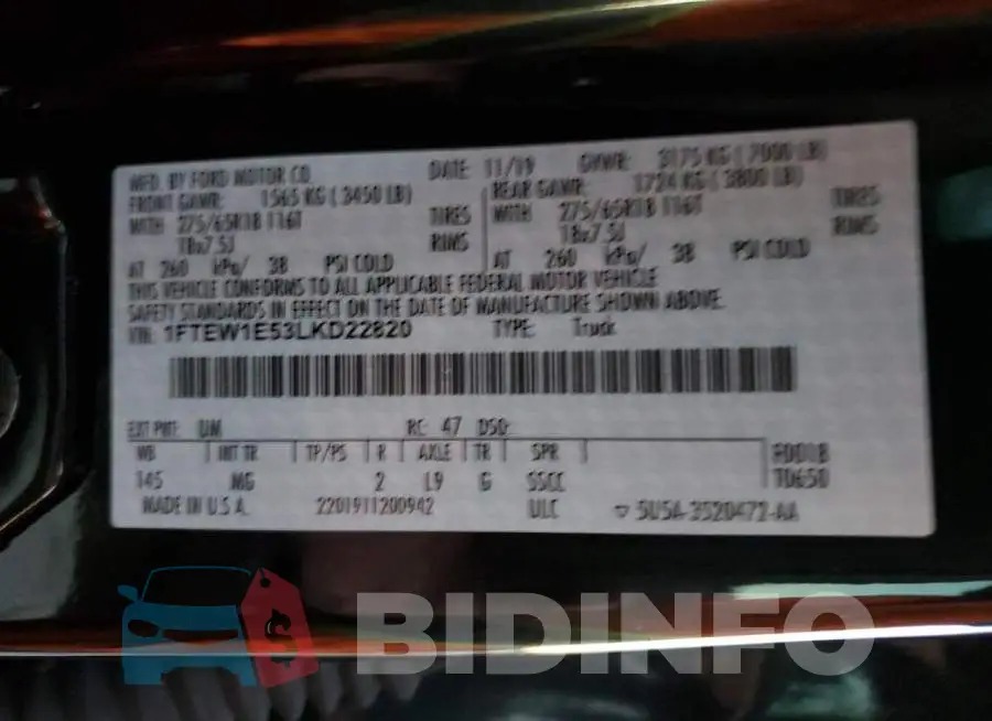 1FTEW1E53LKD22820 Photo# 12