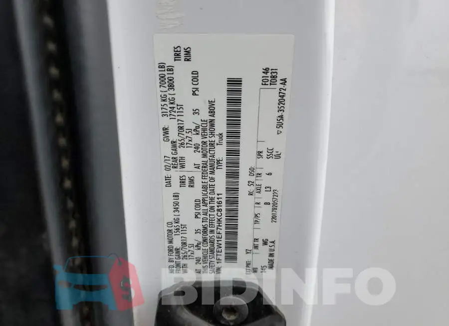 1FTEW1EF7HKC81611 Photo# 13
