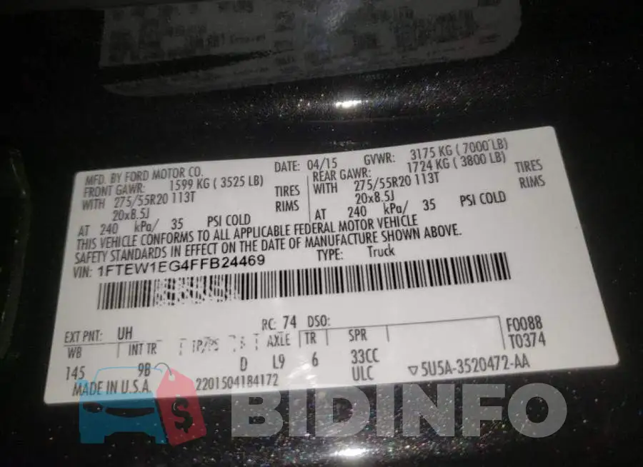 1FTEW1EG4FFB24469 Photo# 13