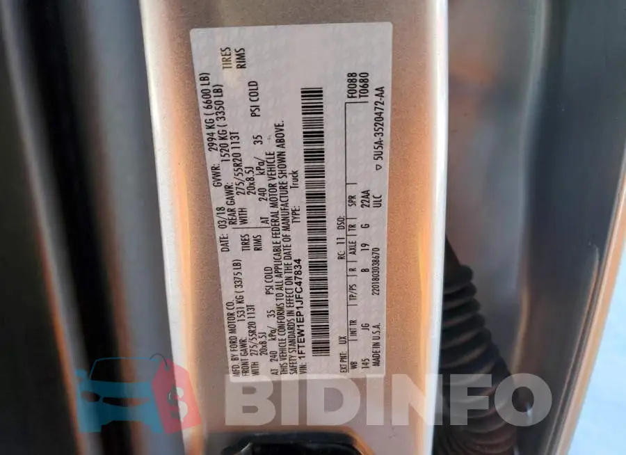 1FTEW1EP1JFC47834 Photo# 12
