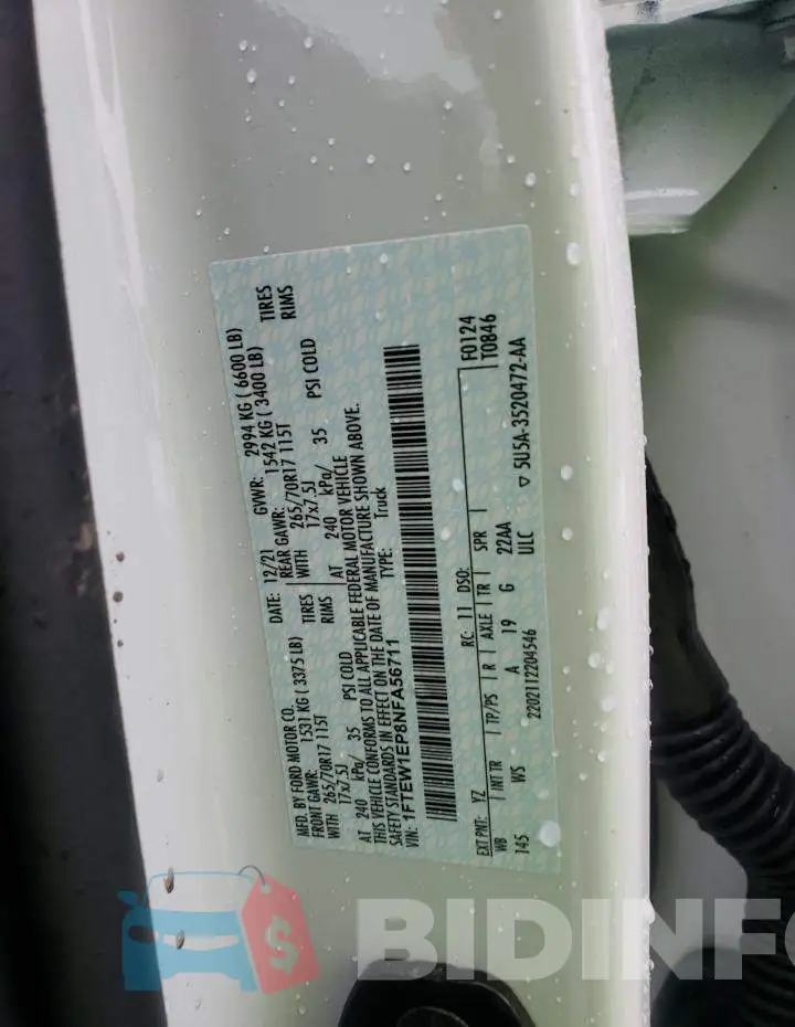 1FTEW1EP8NFA56711 Photo# 12