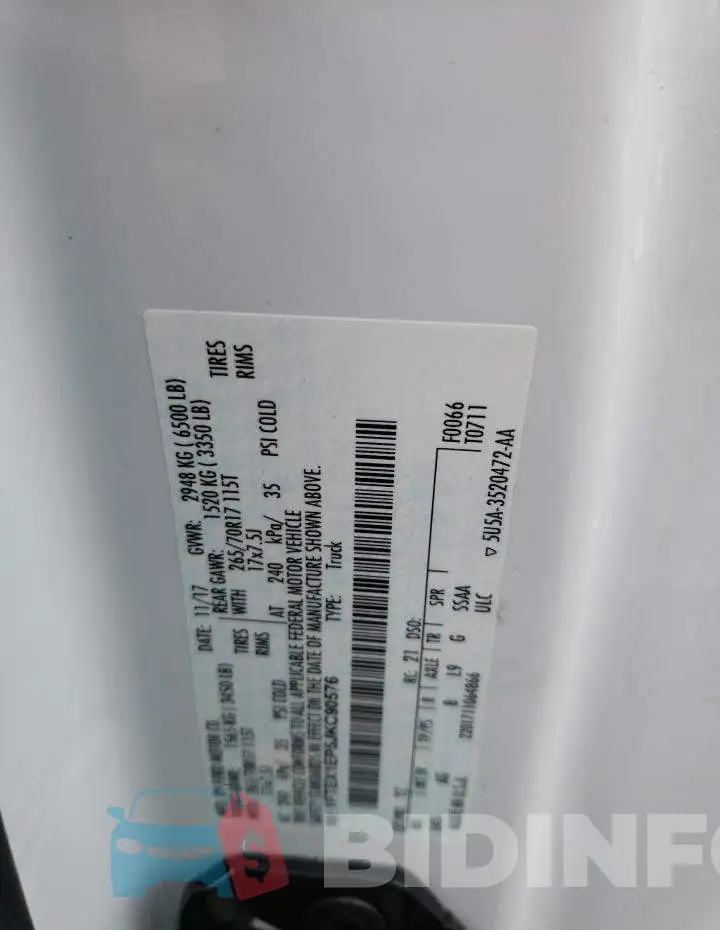 1FTEX1EP5JKC90576 Photo# 12