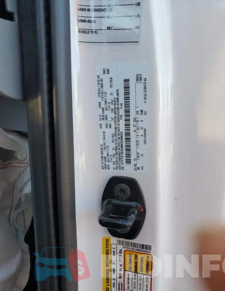 1FTFX1E53MKE69853 Photo# 10