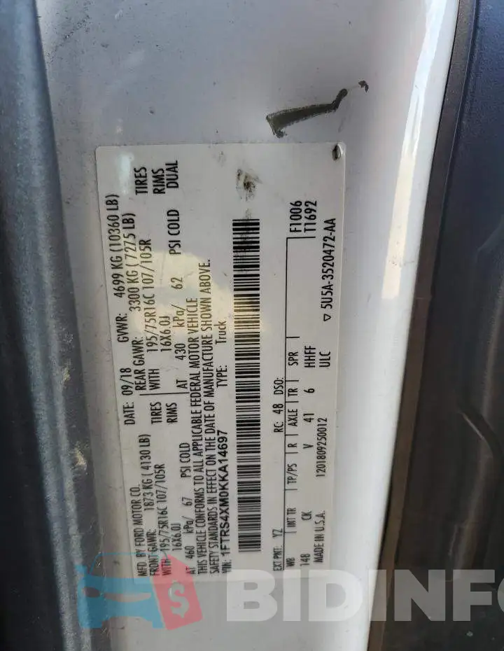 1FTRS4XM0KKA14697 Photo# 13