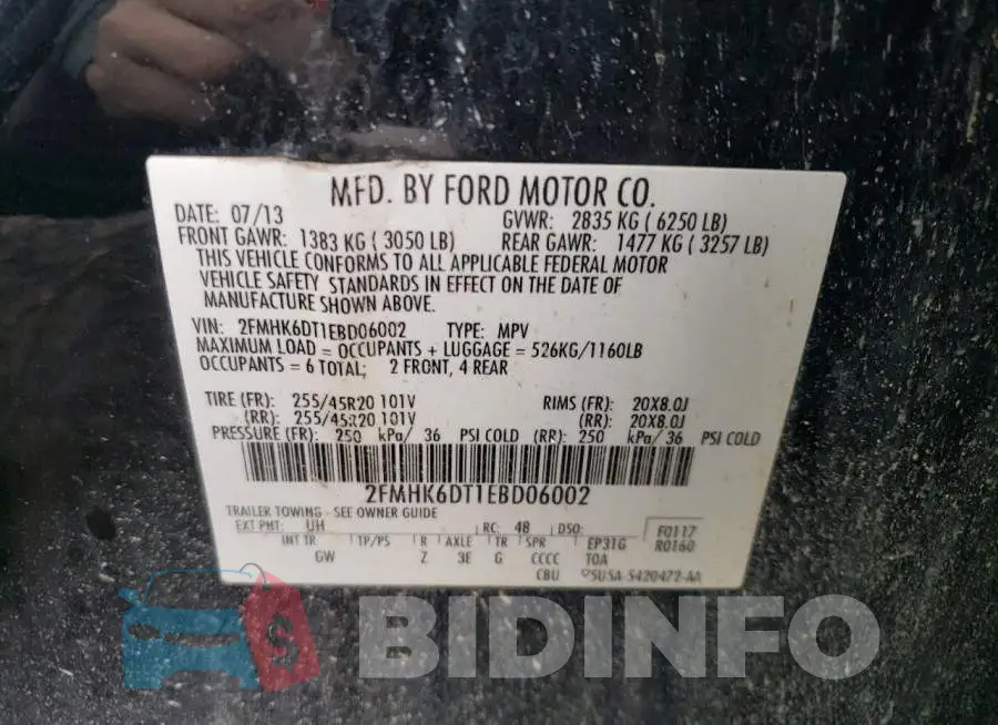 2FMHK6DT1EBD06002 Photo# 12