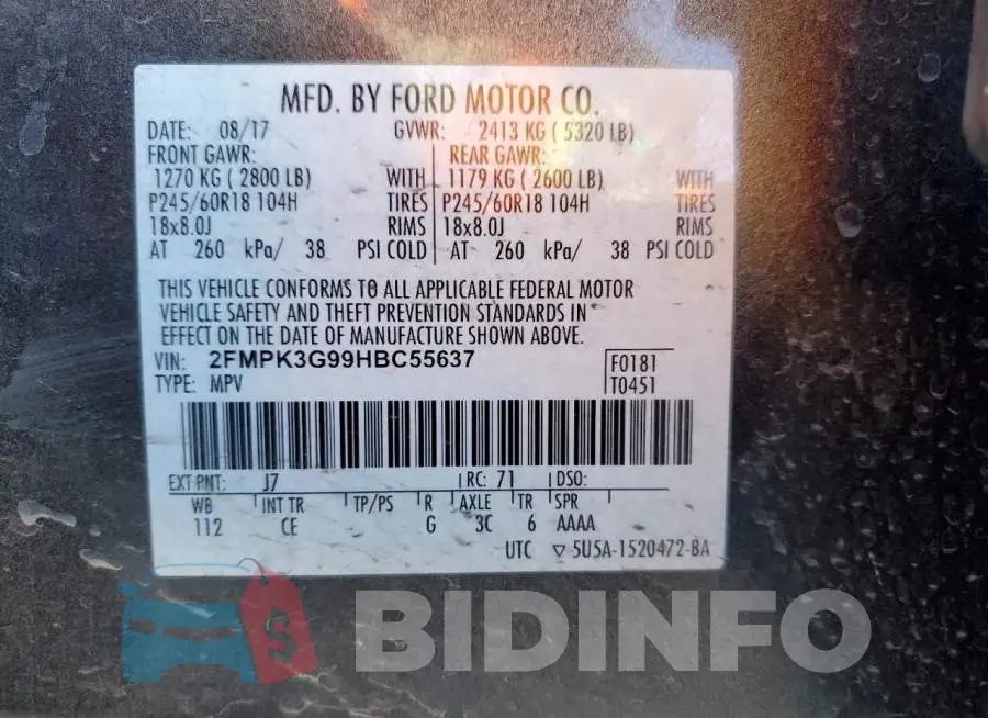 2FMPK3G99HBC55637 Photo# 13