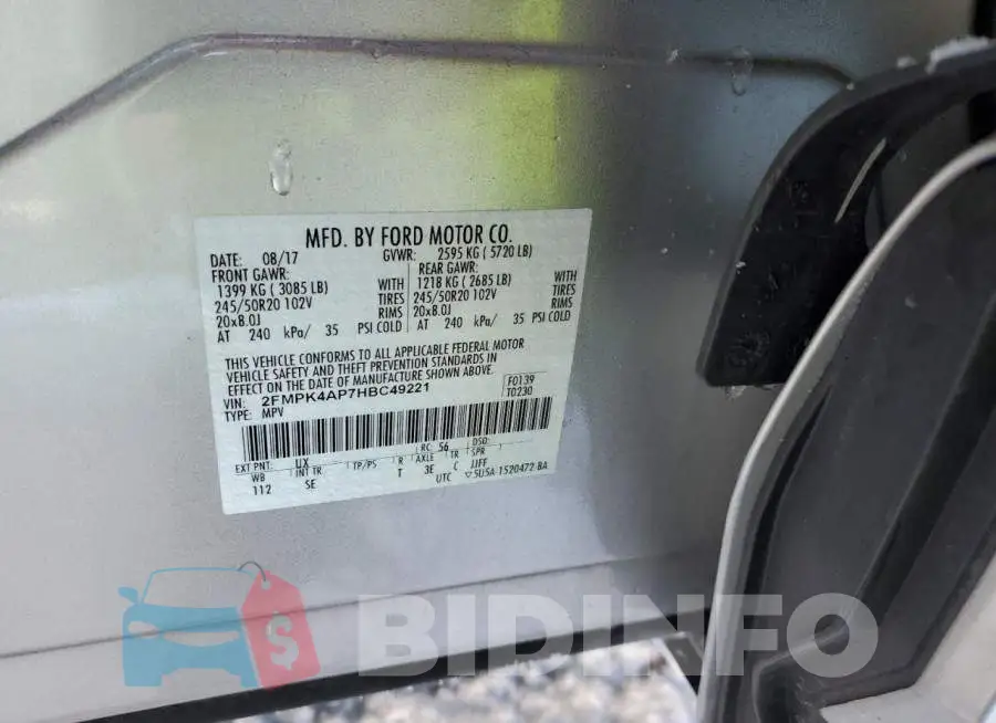 2FMPK4AP7HBC49221 Photo# 13