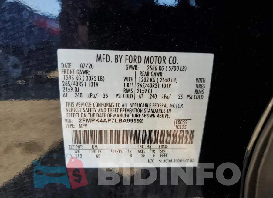 2FMPK4AP7LBA99992 Photo# 10
