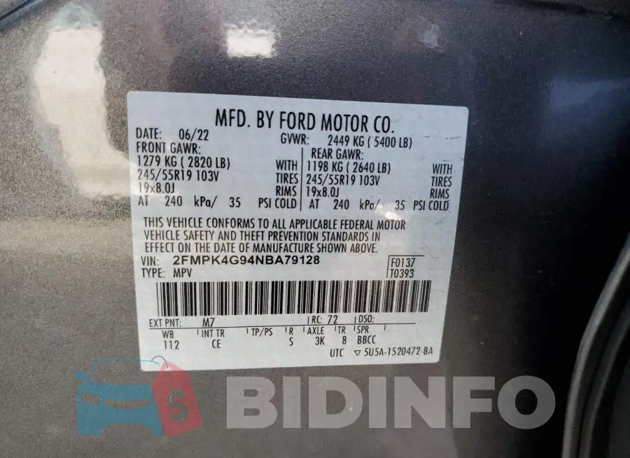 2FMPK4G94NBA79128 Photo# 13