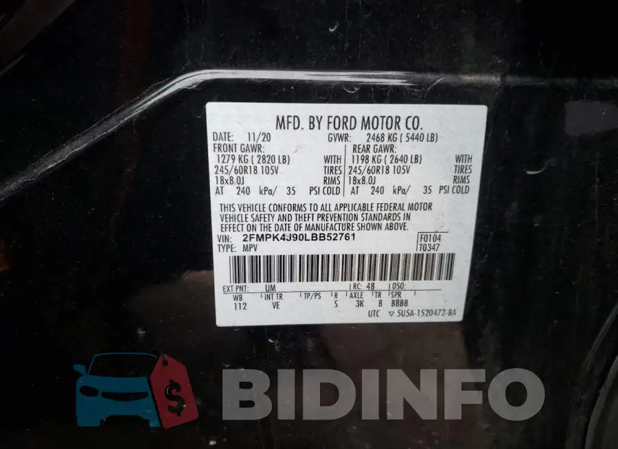 2FMPK4J90LBB52761 Photo# 14