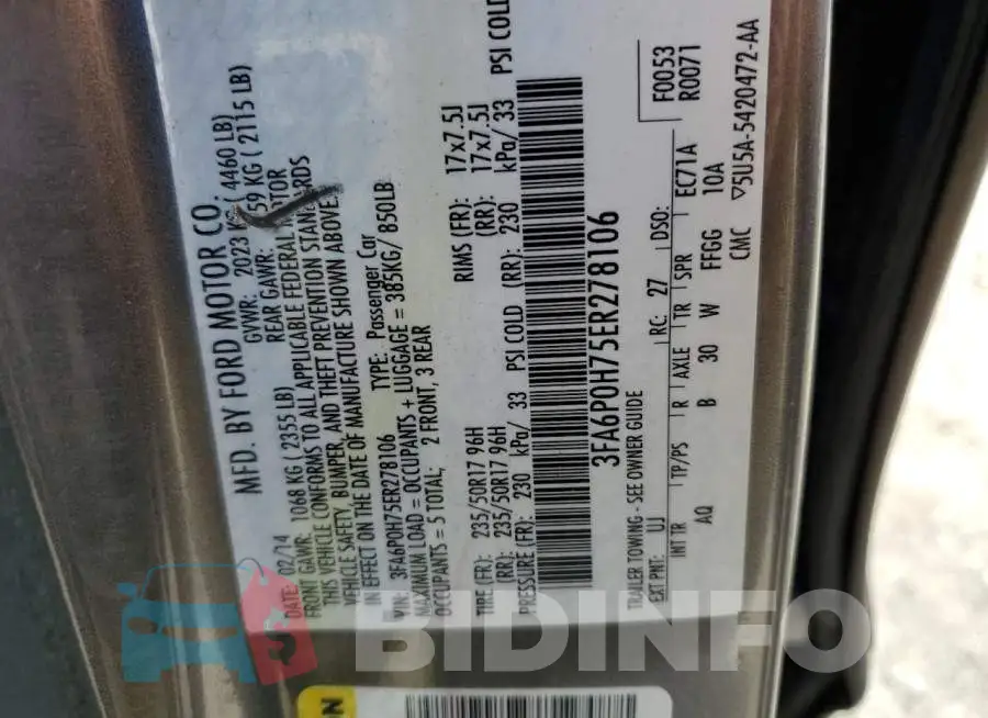 3FA6P0H75ER278106 Photo# 12