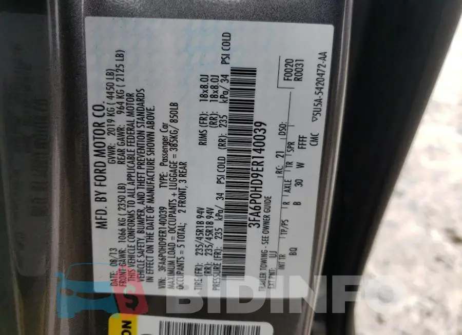 3FA6P0HD9ER140039 Photo# 12
