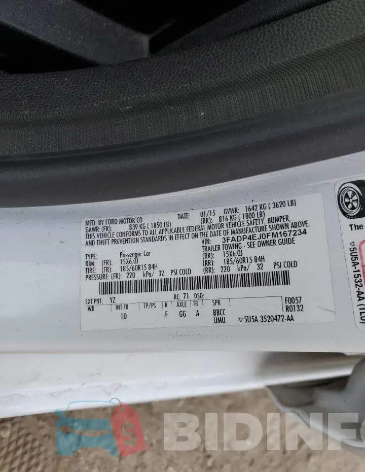 3FADP4EJ0FM167234 Photo# 12