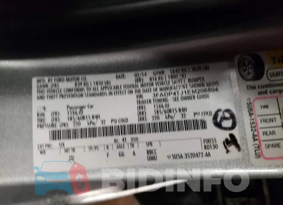 3FADP4TJ1EM206804 Photo# 12