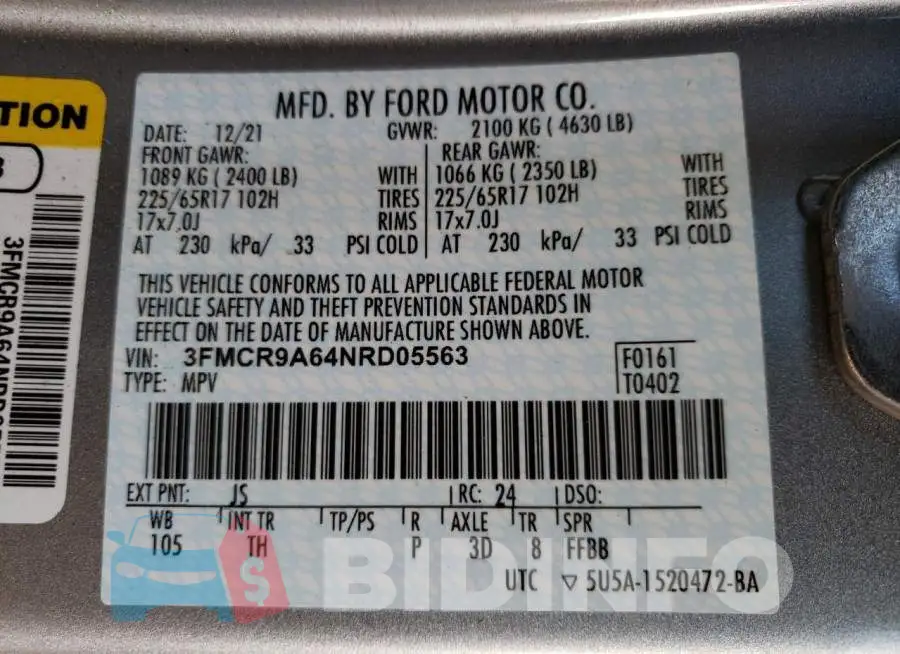 3FMCR9A64NRD05563 Photo# 13