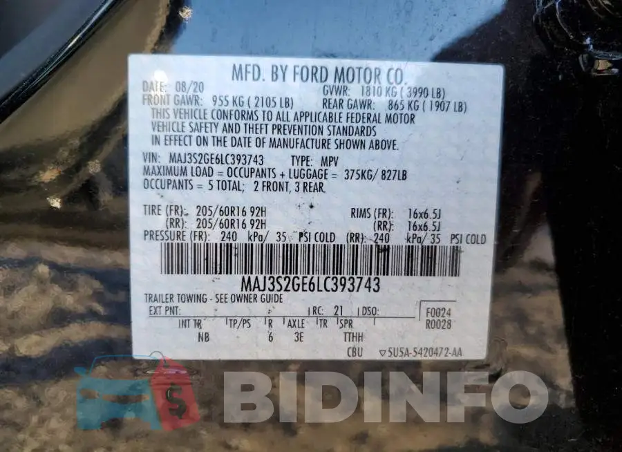 MAJ3S2GE6LC393743 Photo# 13