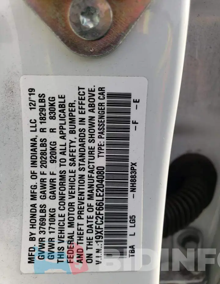 19XFC2F66LE204080 Photo# 12