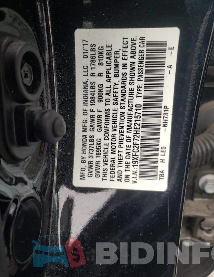19XFC2F72HE215710 Photo# 12