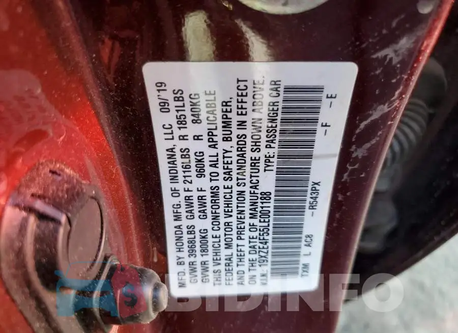 19XZE4F55LE001188 Photo# 12