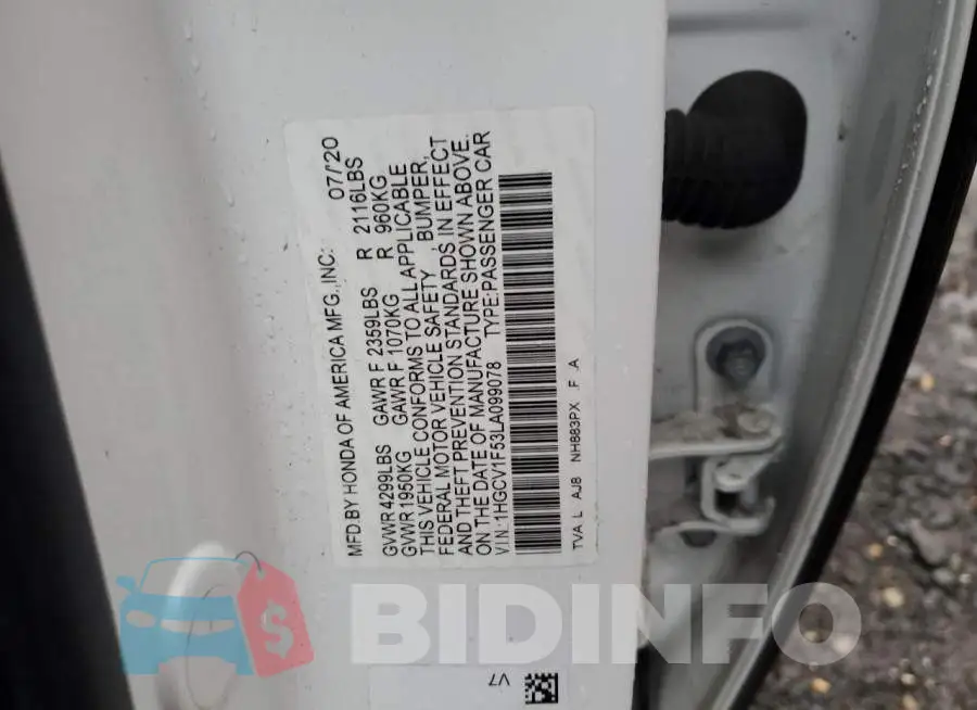 1HGCV1F53LA099078 Photo# 12