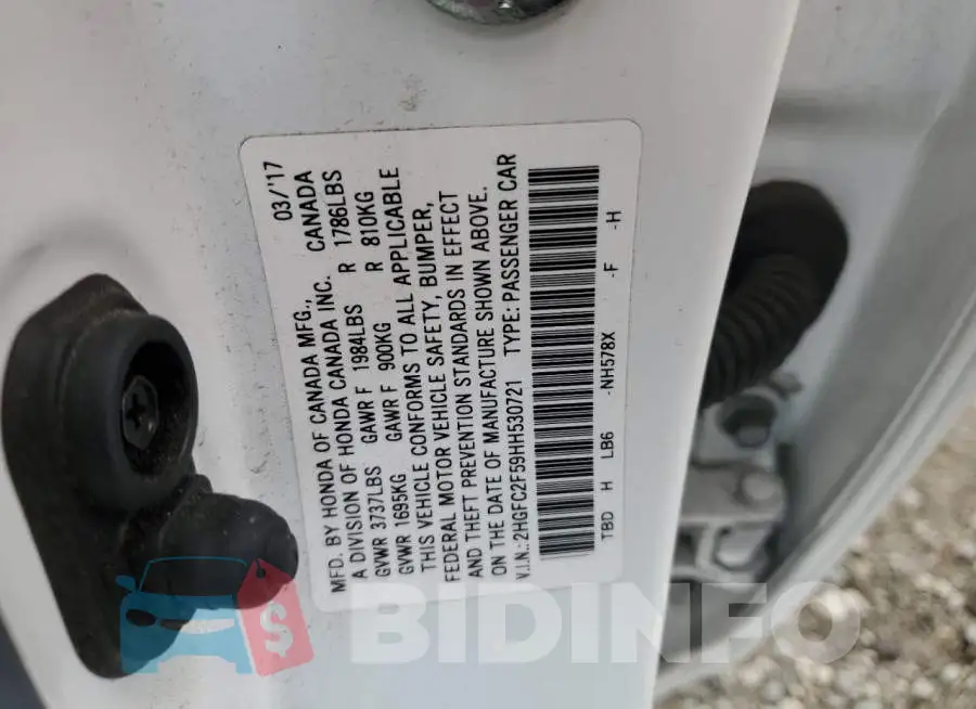 2HGFC2F59HH530721 Photo# 12