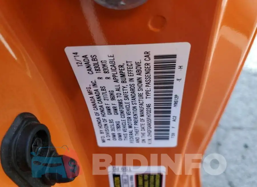 2HGFG4A55FH702246 Photo# 10