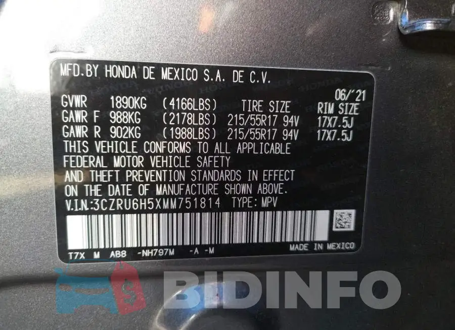 3CZRU6H5XMM751814 Photo# 12