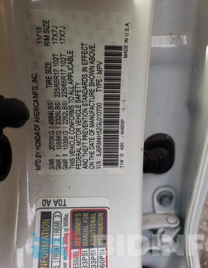 5J6RM4H52GL010700 Photo# 12