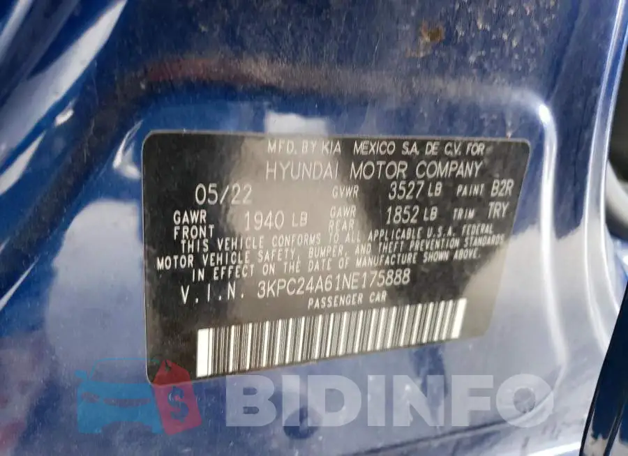 3KPC24A61NE175888 Photo# 13