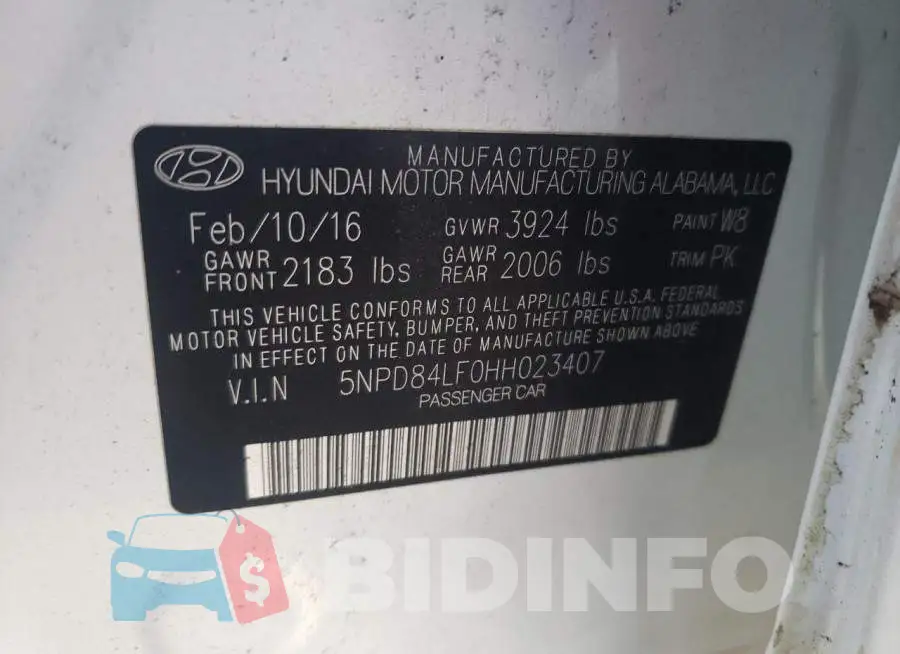 5NPD84LF0HH023407 Photo# 12