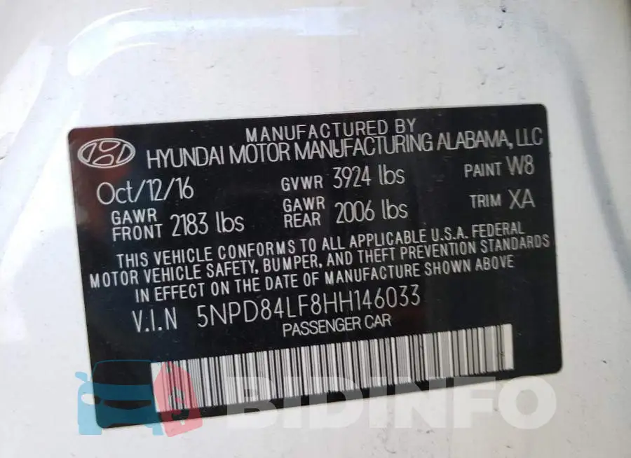 5NPD84LF8HH146033 Photo# 12