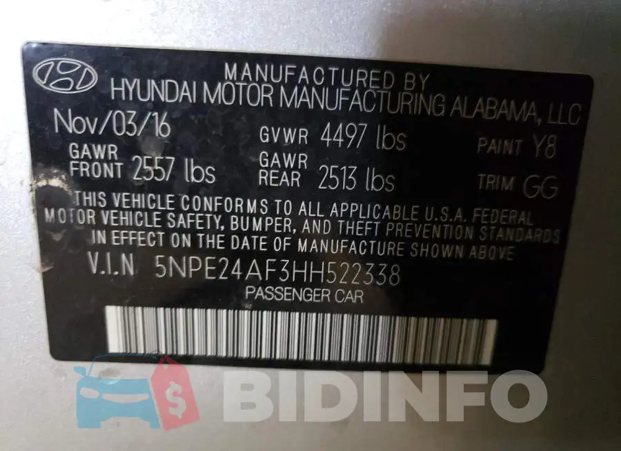 5NPE24AF3HH522338 Photo# 12