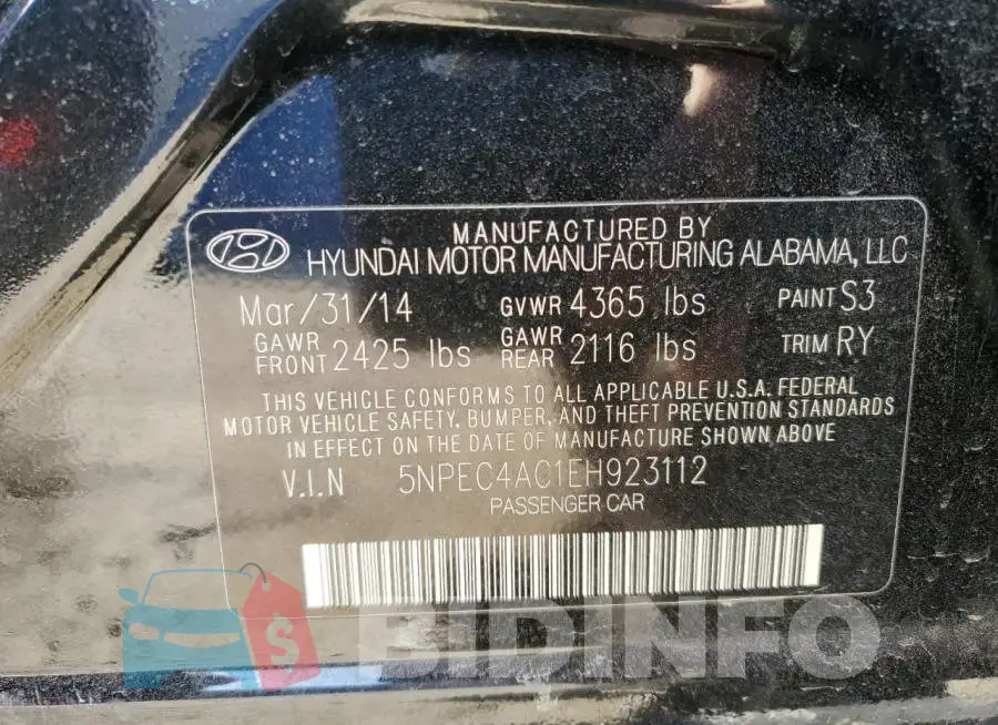 5NPEC4AC1EH923112 Photo# 12